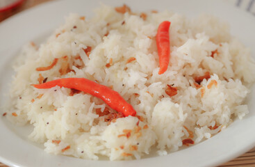 Polao or pilaf in a plate