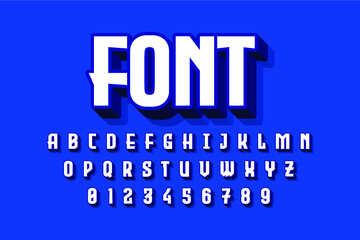 Vector of stylized modern font and alphabet