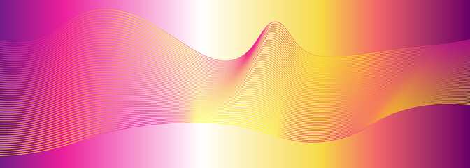 Colorful abstract wave background in yellow, pink, white and purple 