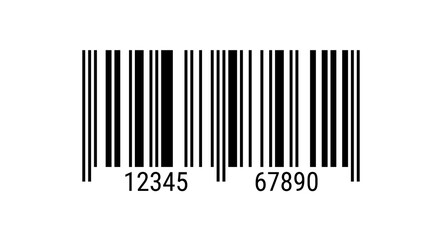 Realistic black barcode icon. Bar code sign. Vector illustration