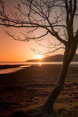 Fototapeta na wymiar sunset on the beach Scotland landscapes
