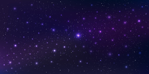 Naklejka na ściany i meble Beautiful background galaxy illustration with stardust and bright shining stars illuminating the space.