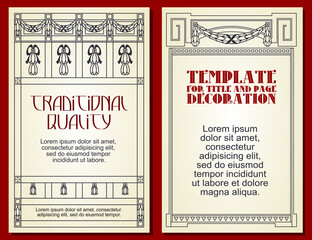 Vector template flyer, invitations or greeting cards.