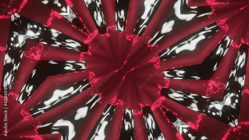 Aufkleber animated abstract kaleidoscope patterns of glowing lines on a black background. looped background. 3