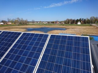 Solar panels on the roof