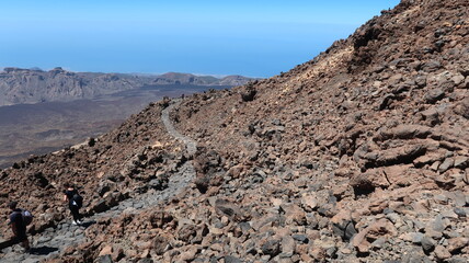 Stony path in Teide mountain, Tenerife, Canary Islands