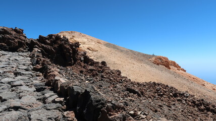 Teide mountain, Tenerife with blue sky on the ground
