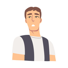 Young Man Looking at Something Cartoon Vector Illustration