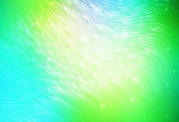 Light Blue, Green vector layout with curved lines.