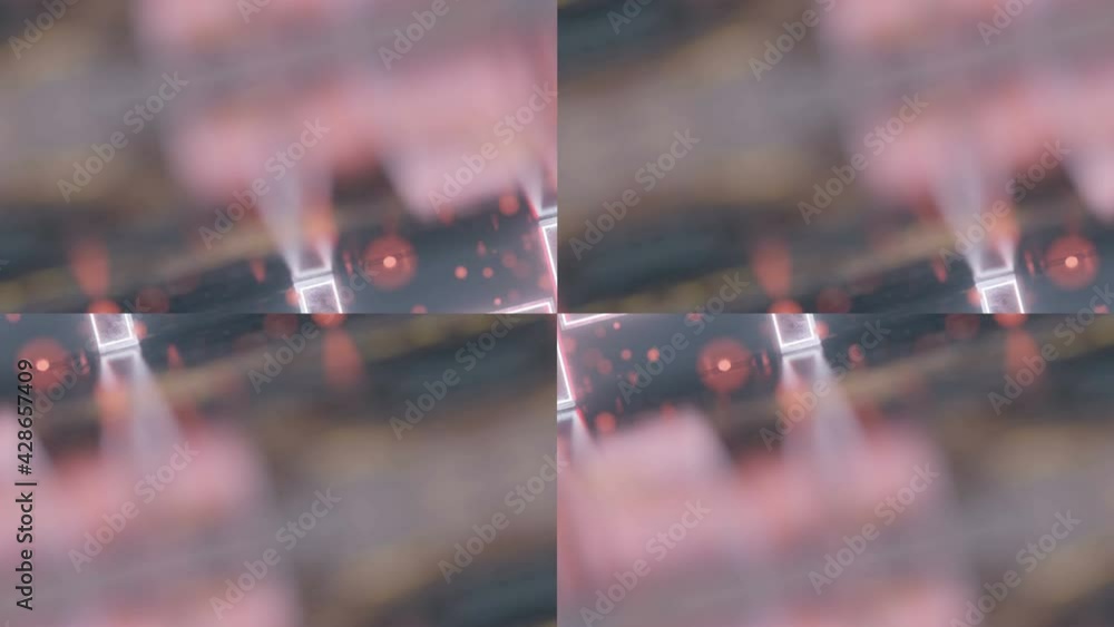 Poster abstract animated screensaver. red patterns move against a black background. looped background. 3d r