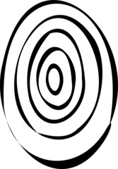 Hand draw black and white spiral. Doodle abstract. Psychedelic art