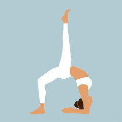 Yoga girl body silhouette minimalist pattern background.