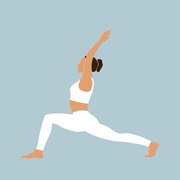 Yoga girl body silhouette minimalist pattern background.