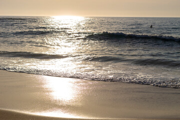 Fototapeta na wymiar Grumari Beach - Waves horizon Coast