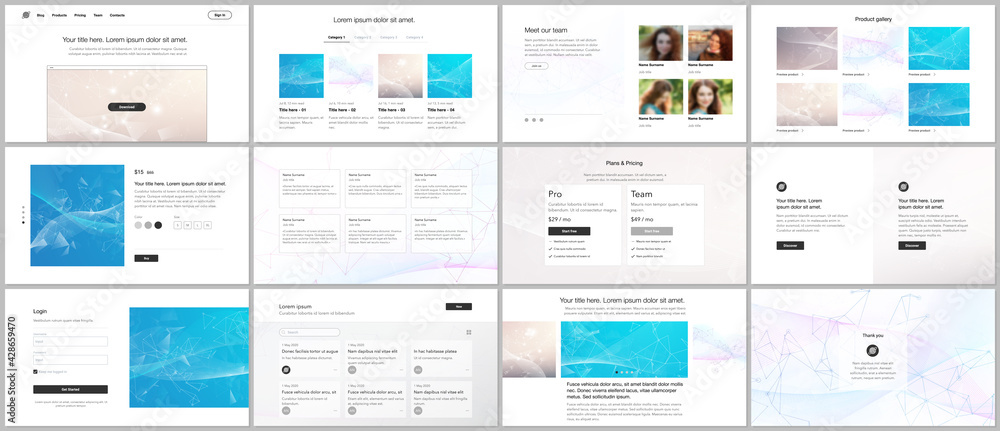 Poster vector templates for website design, presentations, portfolio. templates for presentation slides, fl