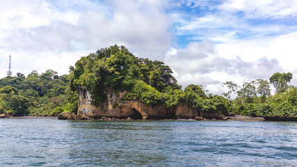 Fototapeta na wymiar Tropical landscape of the Colombian Pacific, in Tumaco Nariño Colombia. Pacific Ocean.