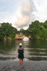 Tropical landscape of the Colombian Pacific, in Tumaco Nariño Colombia. Pacific Ocean.