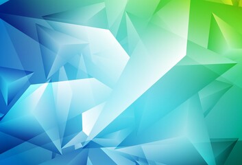 Light Blue, Green vector template with crystals, triangles.