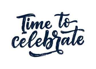 Lettering slogan for Happy Birthday. Hand drawn phrase for gift card, poster and print design. Modern calligraphy celebration text. Vector