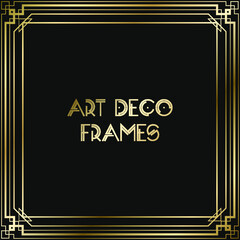 Vintage retro style invitation  in Art Deco. Art deco border and frame. Creative template in style of 1920s. Vector illustration. EPS 10