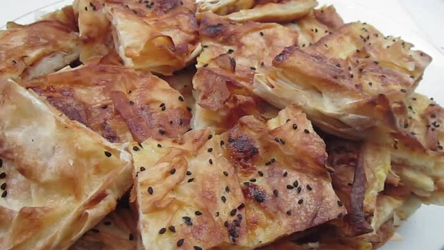 sliced pie with black cumin