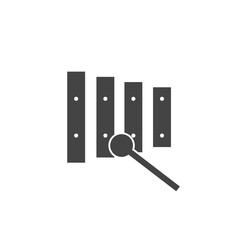 Vector icon xylophone, musical instrument on white isolated background.