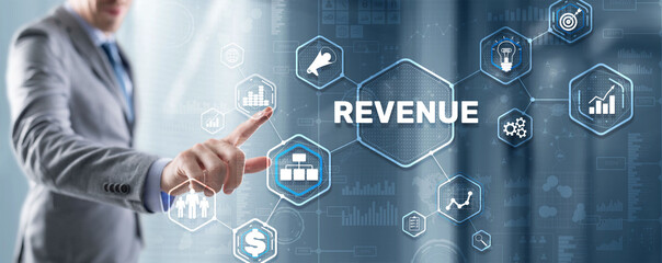 Revenue. Raising income concept. The businessman plans to increase his revenue