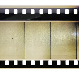 fictional 35mm cine filmstrip with empty or blank frames on white background and nice light...