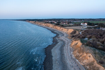 Sunset Sea Aerial drone photo over ocean