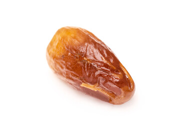 Closeup of dates on a white background