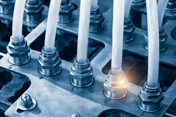 Automatic reactor system chemical industry. Hydraulic pressure test equipment in mechanical...