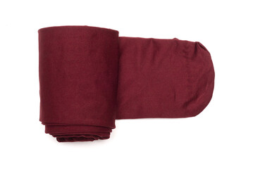 Red pantyhose isolated on the white background.