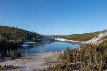 Fototapeta na wymiar Yellowstone National Park Lake, Open Landscape