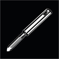 Peeler white on black background