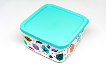 Stanly, Alexandria/Egypt - Apr 18, 2021: Tupperware cubix set summer design - Tupperware products is an American brand specializing in plastic products. - Image