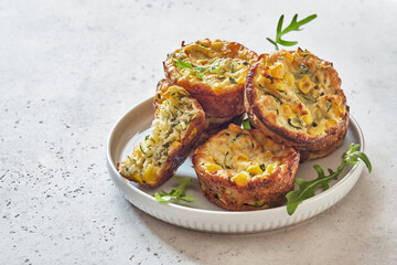 zucchini corn egg muffins