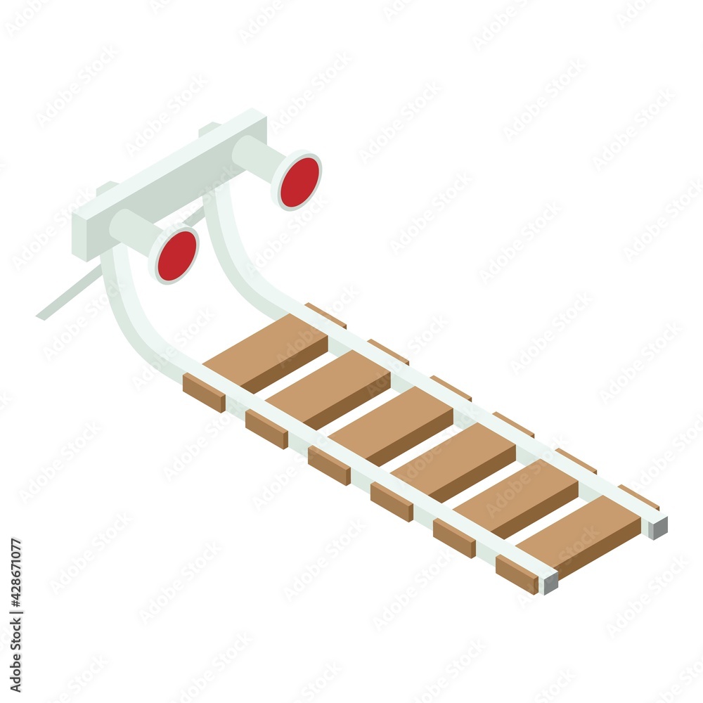 Poster railway icon. isometric of railway vector icon for web design isolated on white background
