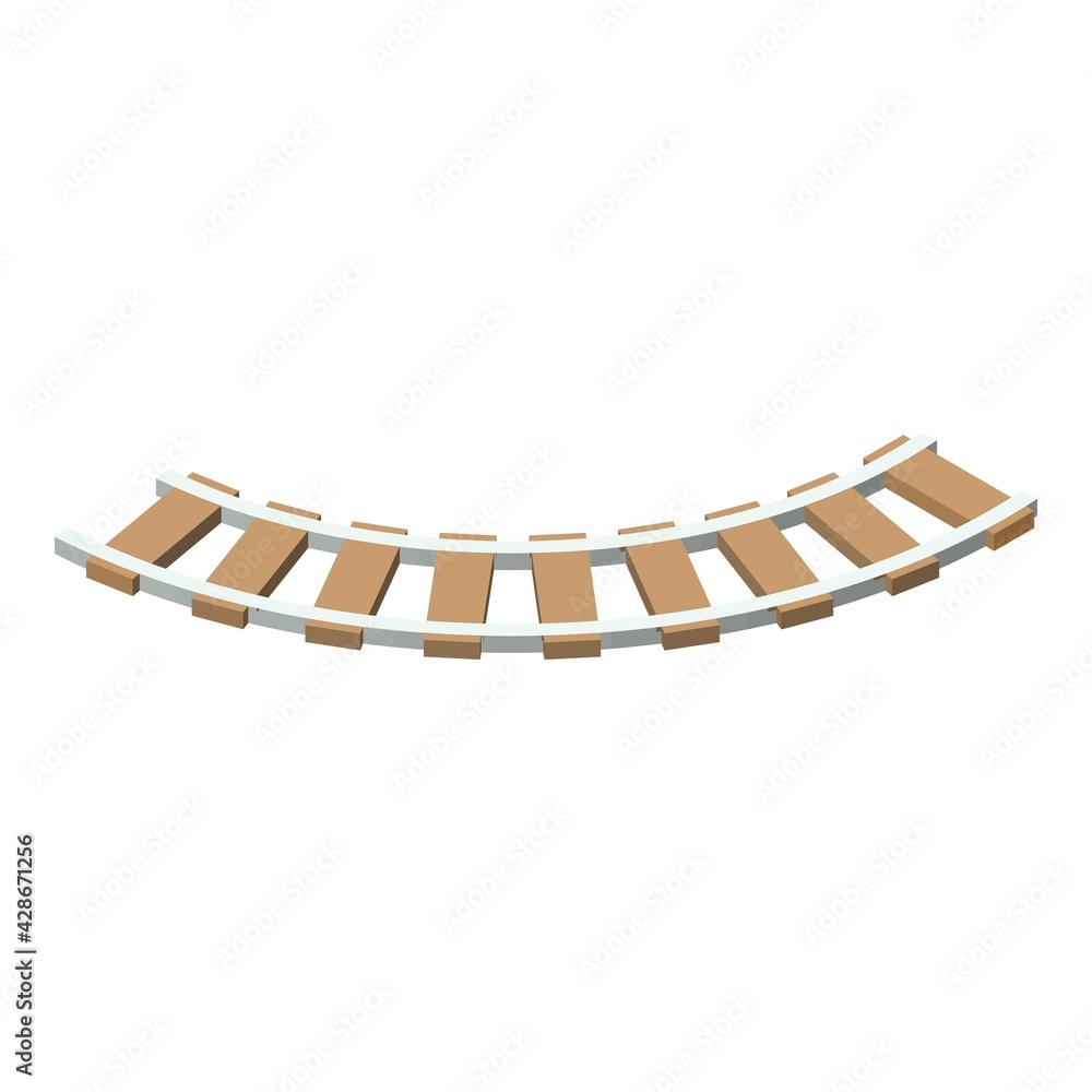 Poster railway section icon. isometric of railway section vector icon for web design isolated on white back