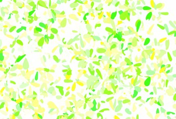 Light Green, Yellow vector elegant wallpaper with leaves.