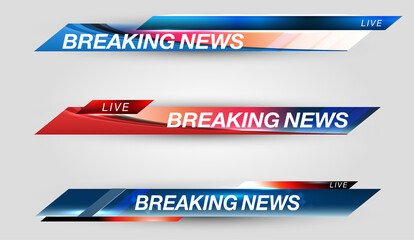 Lower Third TV News Bars Set Vector. Tv news bar. Television broadcast media title banner