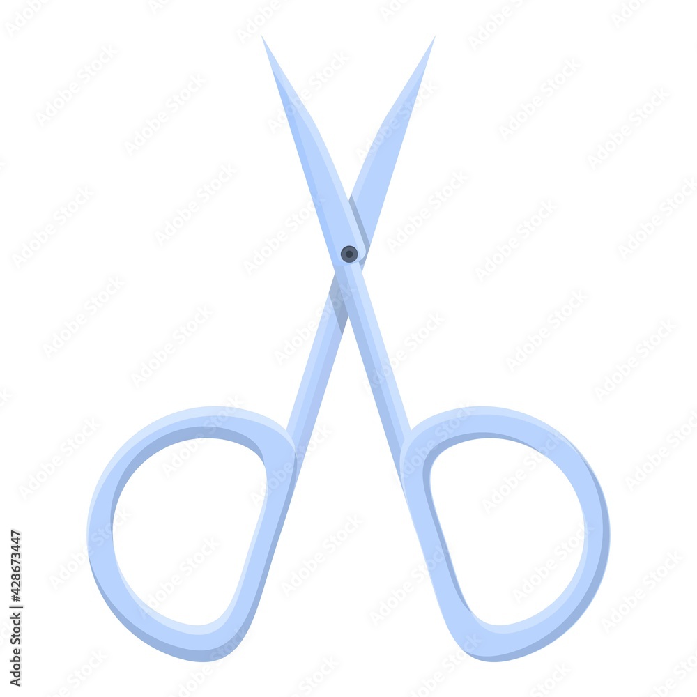 Poster manicure scissors icon. cartoon of manicure scissors vector icon for web design isolated on white ba