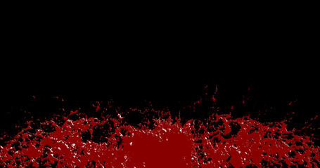 Render with drops of blood on a black background