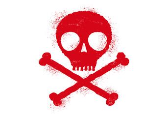 Vector icon of skull with blood drops.