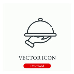 Serving dish vector icon.  Editable stroke. Linear style sign for use on web design and mobile apps, logo. Symbol illustration. Pixel vector graphics - Vector