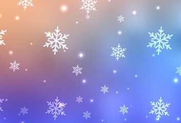 Light Blue, Yellow vector pattern in Christmas style.