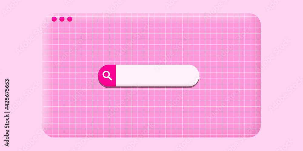 Poster abstract 3d rendered modern web banner search bar backdrop. modern website search background wallpap