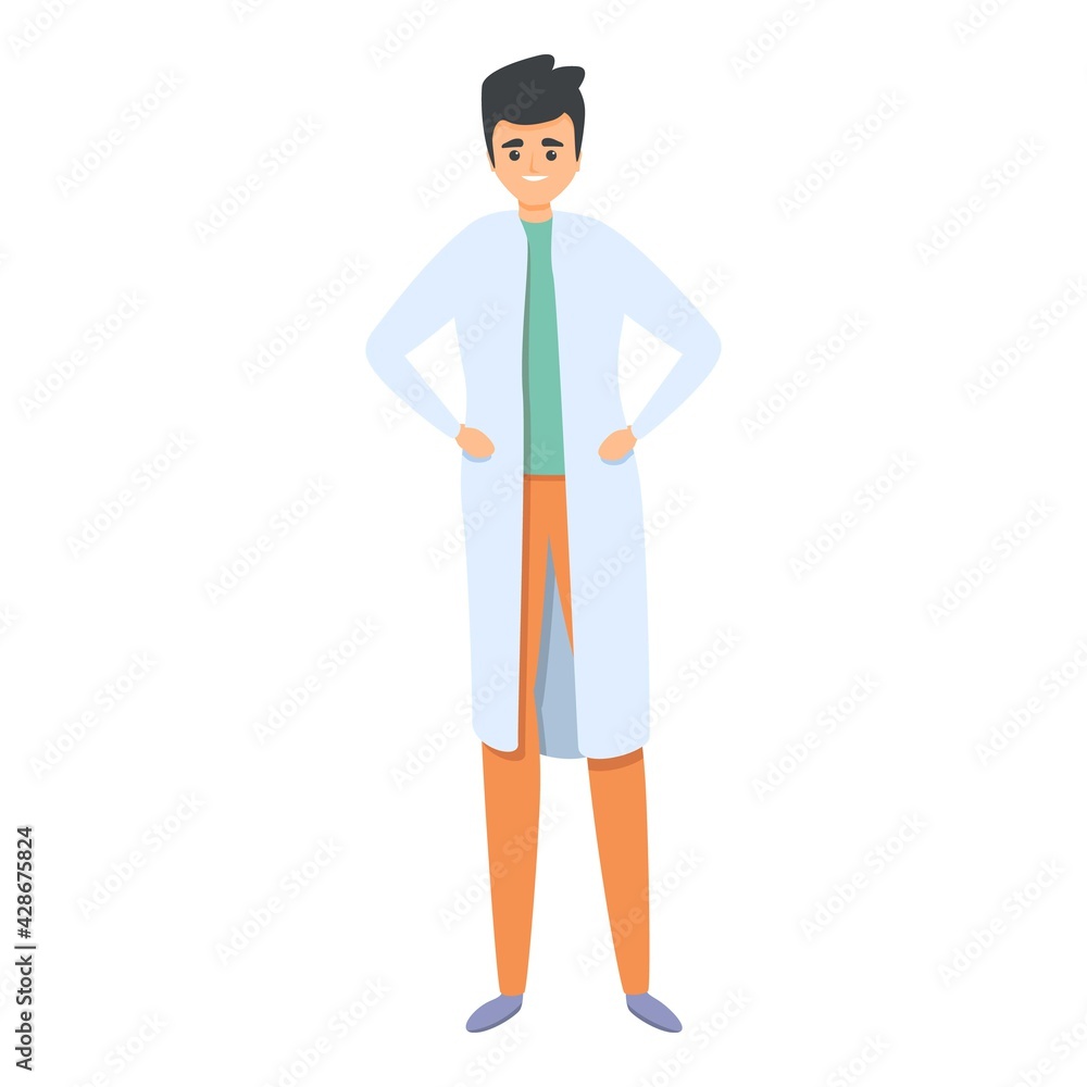 Poster research scientist icon. cartoon of research scientist vector icon for web design isolated on white 