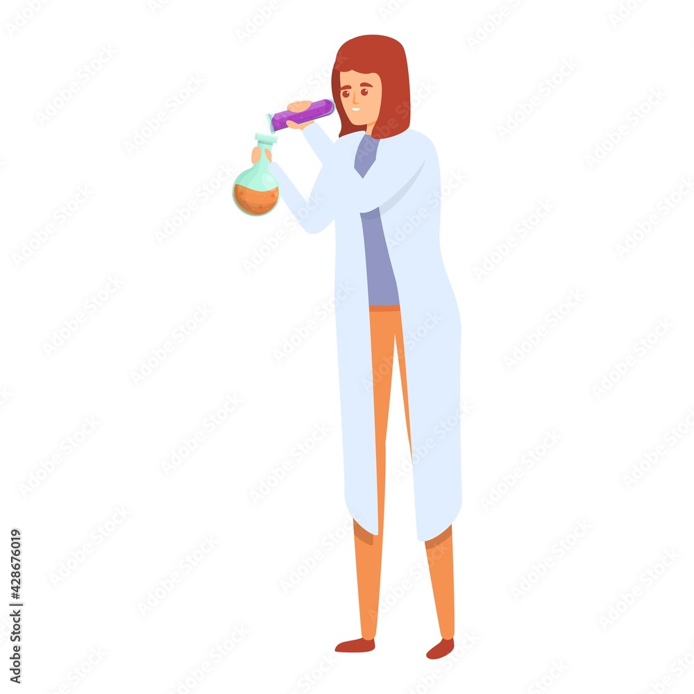 Poster lab research scientist icon. cartoon of lab research scientist vector icon for web design isolated o