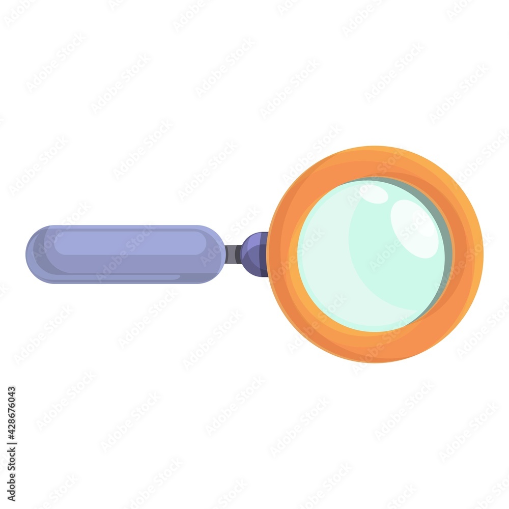 Poster lab magnifier icon. cartoon of lab magnifier vector icon for web design isolated on white background