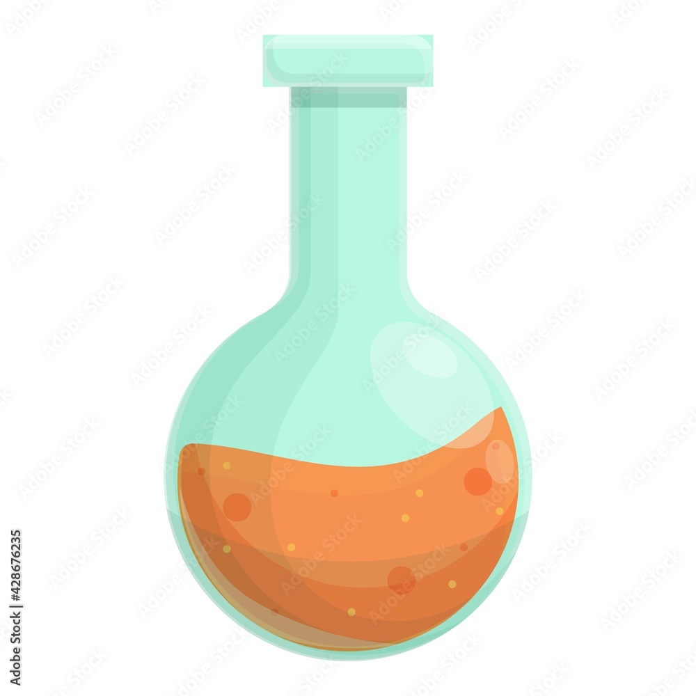 Poster chemical flask icon. cartoon of chemical flask vector icon for web design isolated on white backgrou